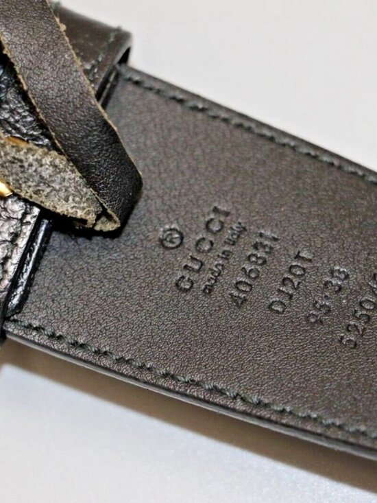 GUCCI GG Marmont Double G Buckle Leather Black Belt 406831 DJ20T- 95-38 main image 8